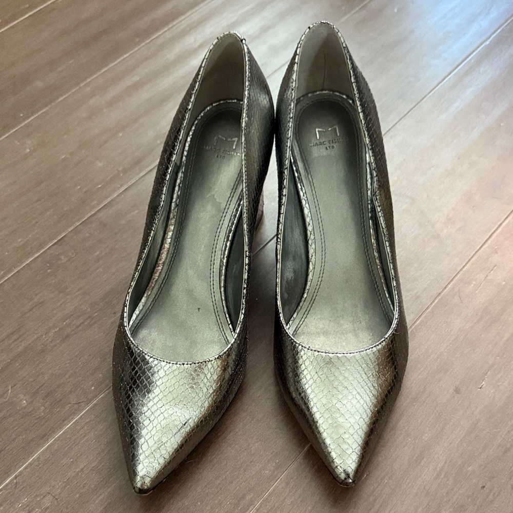 Marc Fisher Metallic Silver Heels